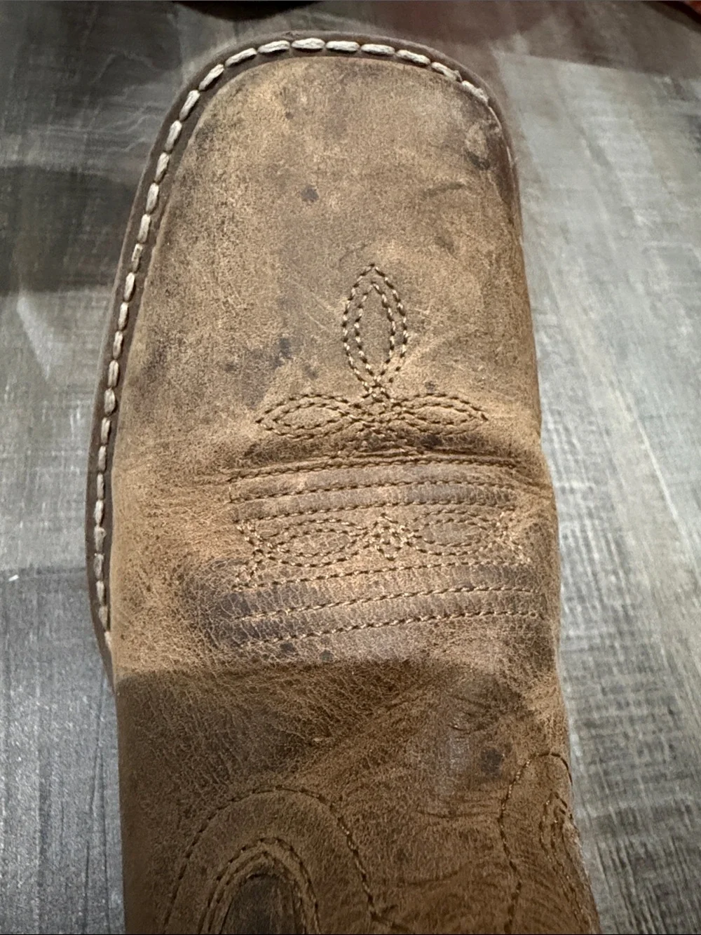 Kids Brown Pull-On Western Boots